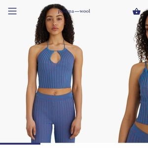 Paloma Wool Block top in blue size medium